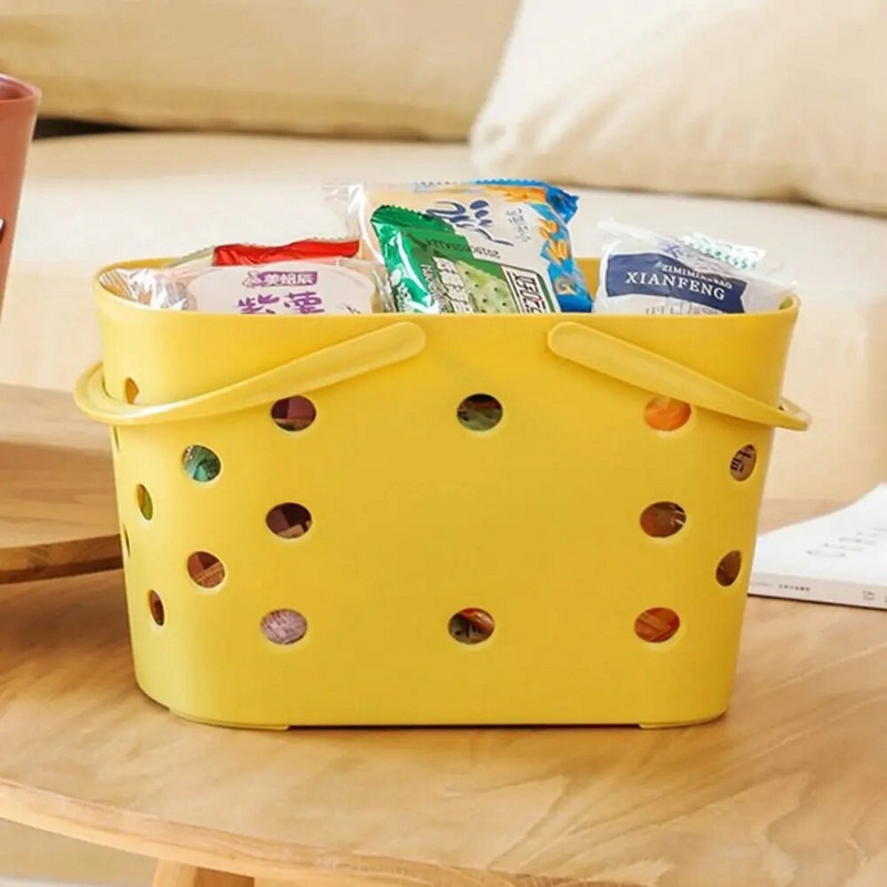 Tuščiavidurė dušo dėžutė, patvari, didelė talpa su rankena, vonios išleidimo krepšelis, plastikinis tualeto reikmenų laikymo krepšelis, pagrindinis