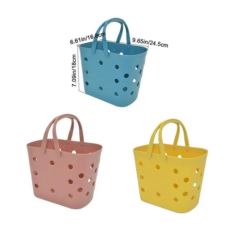 Tuščiavidurė dušo dėžutė, patvari, didelė talpa su rankena, vonios išleidimo krepšelis, plastikinis tualeto reikmenų laikymo krepšelis, pagrindinis