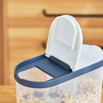 Прозрачен PP пластмасов запечатан буркан, дозатор за зърнени храни, кутия за съхранение, хранителни зърна, контейнери за ориз, кутия за съхранение на зърнени ядки, кухня