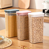 Virtuvinis skaidrus sandarus stiklainis plastikinis buitinių javų grūdų laikymo dėžė Hermetiškos skardinės Organizatorius urmu klasifikuotas konteineris