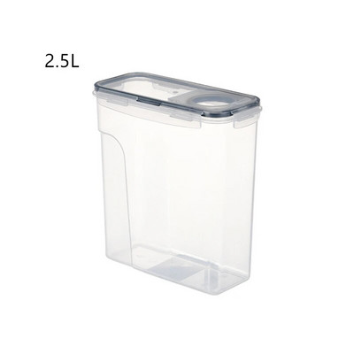 Átlátszó műanyag élelmiszertároló edények, rizsadagoló vödör, gabonadobozok, tégelyek nagykonyhához, , 2,5 l, 4 liter