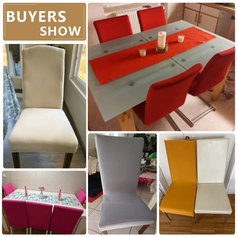 Huse pentru scaune elastice pentru sala de mese Spandex pentru scaune 24 de culori pentru alegere Dimensiune universala pentru bucatarie banchet de nunta 1BUC