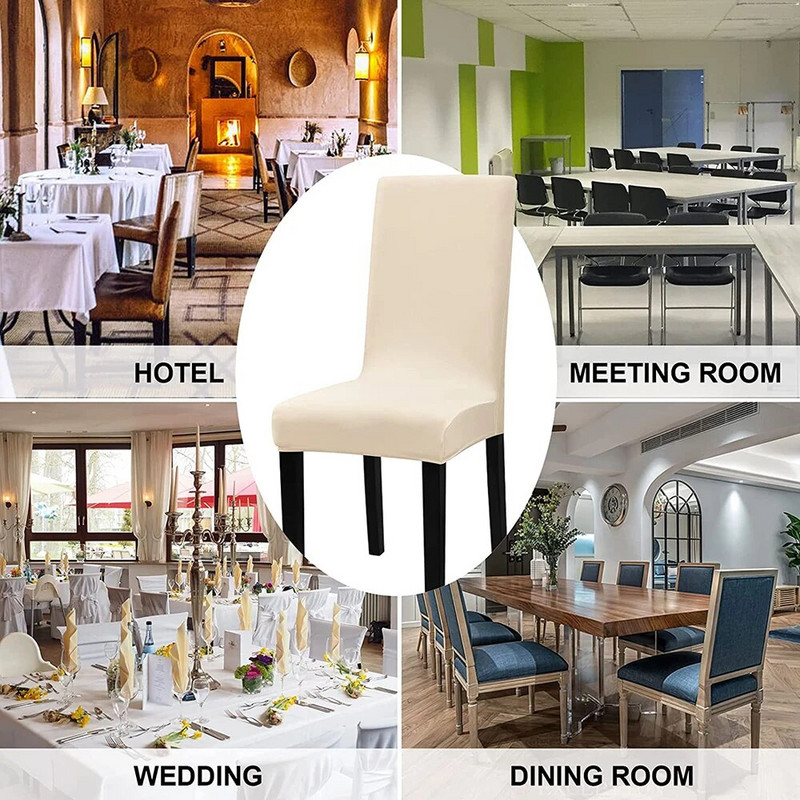 Huse pentru scaune elastice pentru sala de mese Spandex pentru scaune 24 de culori pentru alegere Dimensiune universala pentru bucatarie banchet de nunta 1BUC