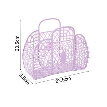 5-цветна голяма пластмасова кошница за храна Кошница за съхранение на баня може да се разглоби Кошница за съхранение на пазаруване Преносима дамска чанта Мода