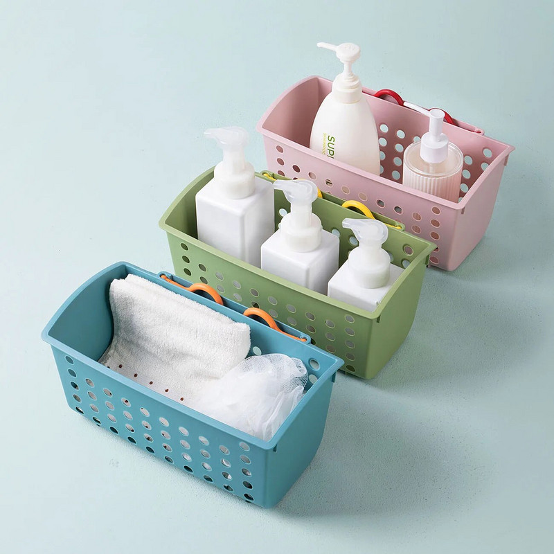 Κρεμαστό καλάθι αποθήκευσης Ράφι αποθήκευσης μπάνιου Πλαστικό καλάθι μπάνιου Οικιακά είδη Αποθήκευσης Καλάθι αποχέτευσης