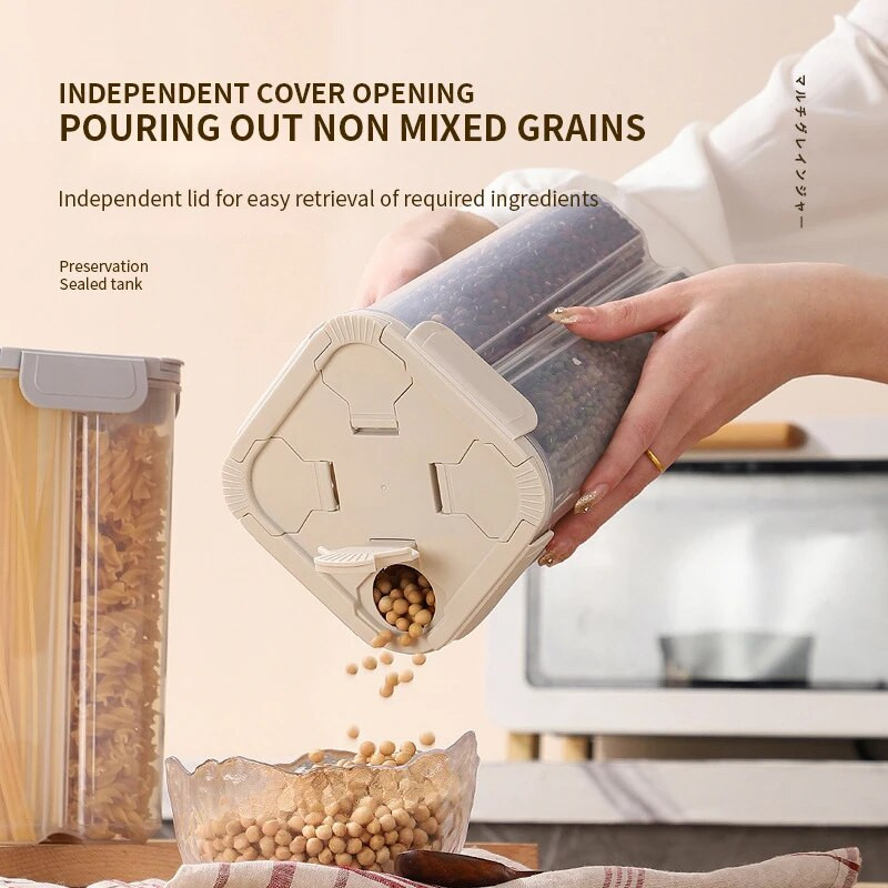 Stiklainiai Sandėliavimo Užsegamas skyrius Grūdai Grūdai Plastikinis PP Sandarinimas Stiklainiai Virtuvė Skaidrus Maisto kokybės Buitinis makaronų konteineris