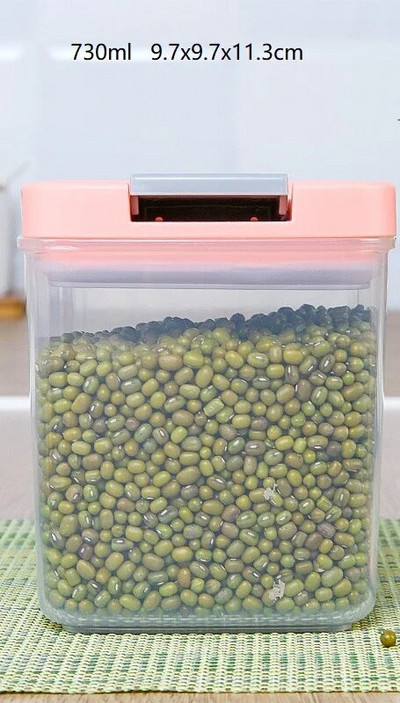 WBBOOMING 3 skirtingos talpos plastikinės sandarios skardinės Virtuvės laikymo dėžutė Skaidri maisto indelis Laikykite šviežią naują skaidrią talpyklą