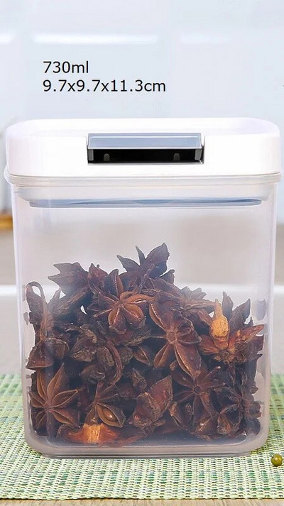 WBBOOMING 3 skirtingos talpos plastikinės sandarios skardinės Virtuvės laikymo dėžutė Skaidri maisto indelis Laikykite šviežią naują skaidrią talpyklą