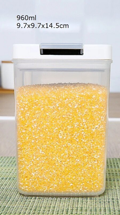 WBBOOMING 3 skirtingos talpos plastikinės sandarios skardinės Virtuvės laikymo dėžutė Skaidri maisto indelis Laikykite šviežią naują skaidrią talpyklą