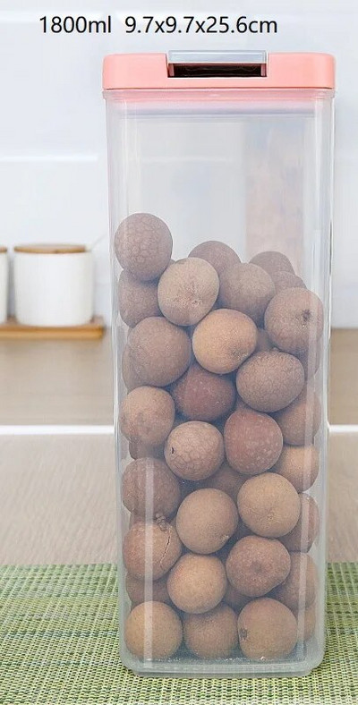 WBBOOMING 3 skirtingos talpos plastikinės sandarios skardinės Virtuvės laikymo dėžutė Skaidri maisto indelis Laikykite šviežią naują skaidrią talpyklą