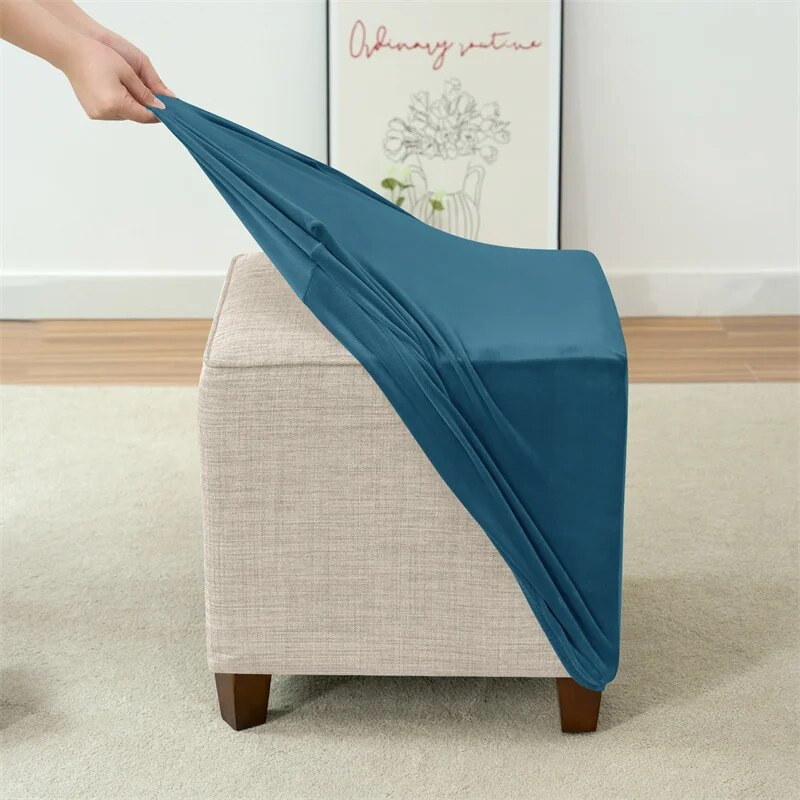 Aksominis Osmanų užvalkalas Stretch Spandex Kojų užvalkalas Viskas įskaičiuota Stačiakampiai kojų atramos užvalkalai pėdų kėdžių užvalkalai Svetainė