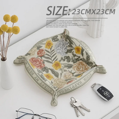 PU odinė raktų plokštelė darbalaukio laikymo dėklas namų apdailai kauliukų dėklas raktas piniginė monetos PU odos sulankstoma laikymo dėžutė didmeninė prekyba