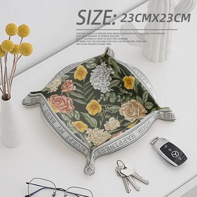 PU odinė raktų plokštelė darbalaukio laikymo dėklas namų apdailai kauliukų dėklas raktas piniginė monetos PU odos sulankstoma laikymo dėžutė didmeninė prekyba