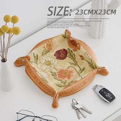 PU odinė raktų plokštelė darbalaukio laikymo dėklas namų apdailai kauliukų dėklas raktas piniginė monetos PU odos sulankstoma laikymo dėžutė didmeninė prekyba