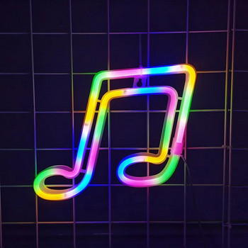 Μουσική νότα LED Φεστιβάλ Φωτισμού Νέον Διακόσμηση Ατμόσφαιρας Λάμπα νέον Λαμπερό για KTV Bar Party Διακόσμηση τοίχου για ενήλικες