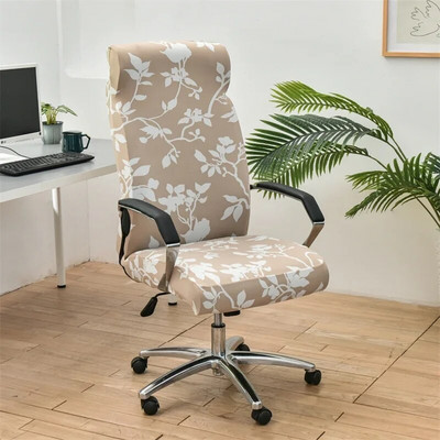 Geometry nyomtatott számítógépes székhuzat Elasztikus irodai székhuzatok csúszásmentes, forgó üléstok univerzális kartámasz székvédő