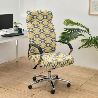 Geometry nyomtatott számítógépes székhuzat Elasztikus irodai székhuzatok csúszásmentes, forgó üléstok univerzális kartámasz székvédő