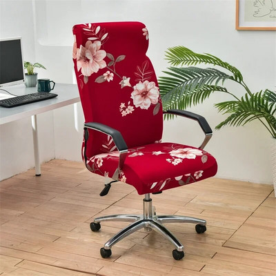 Geometry nyomtatott számítógépes székhuzat Elasztikus irodai székhuzatok csúszásmentes, forgó üléstok univerzális kartámasz székvédő