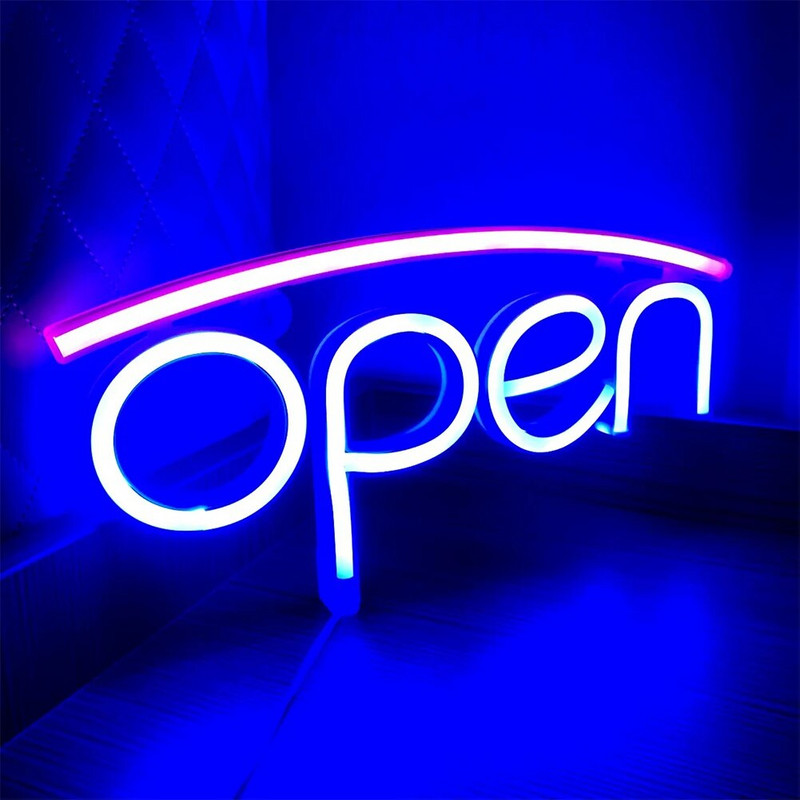 Otvoreni neonski natpis LED svjetlo Šarena stolna lampa Noćna otvorena otvorena natpisna lampa Zidna svjetiljka Svjetleća svjetla sa slovima za dnevni boravak Spavaća soba