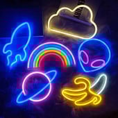 Φωτάκια με νέον Led Πινακίδα Planet Lightning Banana Φως Νέον Love Cloud Cherry Neon επιγραφές για διακόσμηση σπιτιού δωματίου Χριστουγεννιάτικο δώρο γενεθλίων