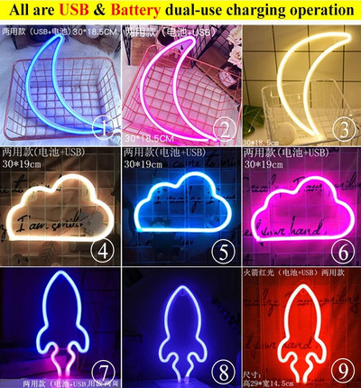 Φωτάκια με νέον Led Πινακίδα Planet Lightning Banana Φως Νέον Love Cloud Cherry Neon επιγραφές για διακόσμηση σπιτιού δωματίου Χριστουγεννιάτικο δώρο γενεθλίων