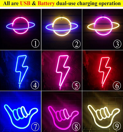 Φωτάκια με νέον Led Πινακίδα Planet Lightning Banana Φως Νέον Love Cloud Cherry Neon επιγραφές για διακόσμηση σπιτιού δωματίου Χριστουγεννιάτικο δώρο γενεθλίων