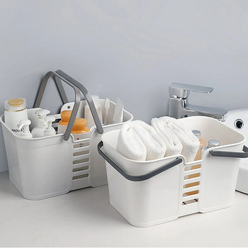 Преносим душ Caddy Box Куха пластмасова кошница за съхранение на пране с дръжка Органайзер за тоалетни принадлежности Кошче за баня Килер Кухня