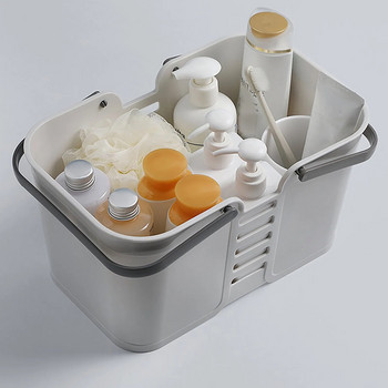 Преносим душ Caddy Box Куха пластмасова кошница за съхранение на пране с дръжка Органайзер за тоалетни принадлежности Кошче за баня Килер Кухня
