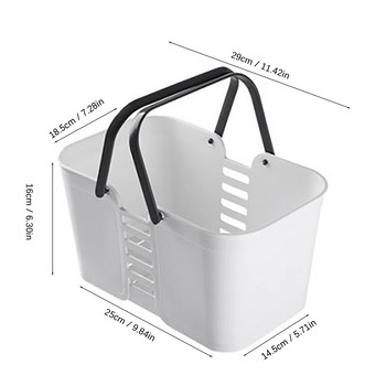 Φορητό ντους Caddy Box Κοίλο πλαστικό καλάθι αποθήκευσης ρούχων με λαβή καλλυντικών καλλυντικών για ντουλάπι κουζίνας μπάνιου