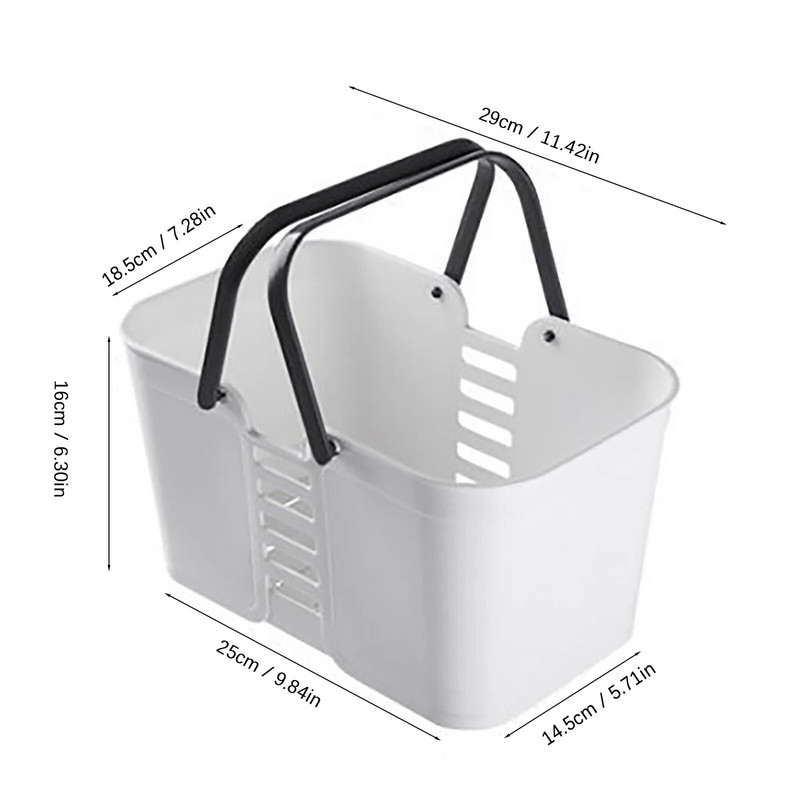 Φορητό ντους Caddy Box Κοίλο πλαστικό καλάθι αποθήκευσης ρούχων με λαβή καλλυντικών καλλυντικών για ντουλάπι κουζίνας μπάνιου