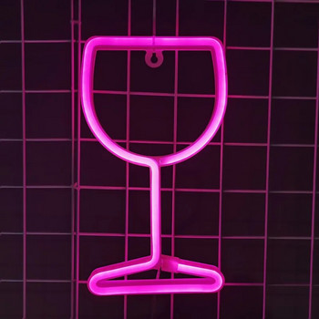 LED Κύπελλο Νέον Φωτιστικό Φωτεινό Φεστιβάλ Ατμόσφαιρα KTV Bar Wineglass Neon Φωτιστικό Για Δώρο Παιδιού για Ενήλικες Δώρο Παιδικής Διακόσμησης σπιτιού