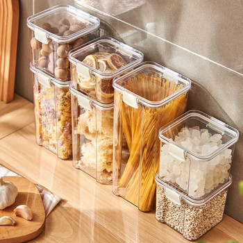 Δοχείο Κουζίνας Αποθήκευσης Τροφίμων Πλαστικά Κουτί Βαζάκια για Χύμα Δημητριακά Οργανωτής Κουζίνας για Πανδοχείο Με Καπάκι Βαζάκια Home Organizer