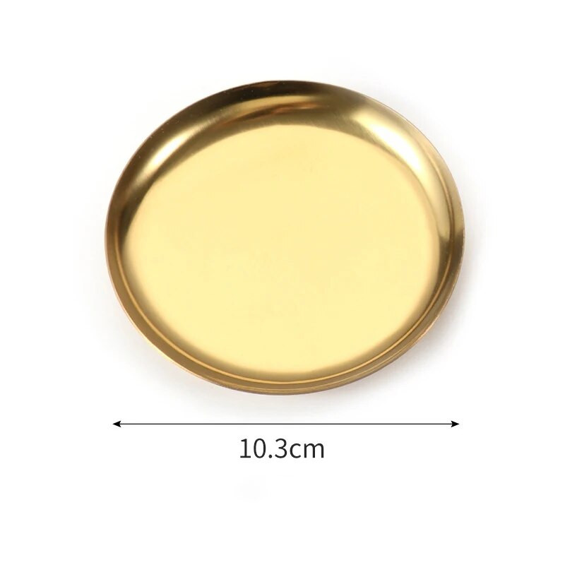 1vnt lengvo prabangaus stiliaus metalinis papuošalų dėklas nerūdijančio plieno laikymo padėklas bendrabučio kosmetika juvelyrinių lėkščių apdaila