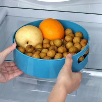Περιστρεφόμενος δίσκος αποθήκευσης Αντιολισθητικός αποξηραμένος δίσκος αποθήκευσης για σνακ φρούτων Πολυλειτουργικός πλαστικός επιτραπέζιος οργανωτής για μπάνιο κουζίνας