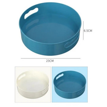 Въртяща се тава за съхранение Нехлъзгаща се плодова закуска Изсушена чиния за съхранение Многофункционален пластмасов настолен органайзер за кухня, баня