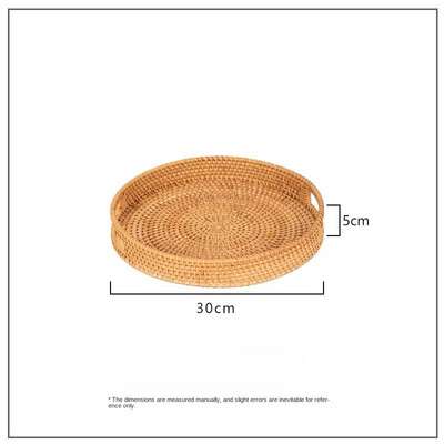 Pladanj od ratana Ručno tkana košara za hranu Pladanj za voće Višenamjenski tanjur za popodnevni čaj Ukrasna košara Pladanj za pohranu
