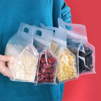 Επαναχρησιμοποιήσιμη PEVA Food Bag Freezer Stand Up Τσάντα αποθήκευσης τροφίμων Τσάντα σιλικόνης Αδιάβροχη επάνω οργάνωση κουζίνας Φρέσκες κλειστές σακούλες χωρίς BPA