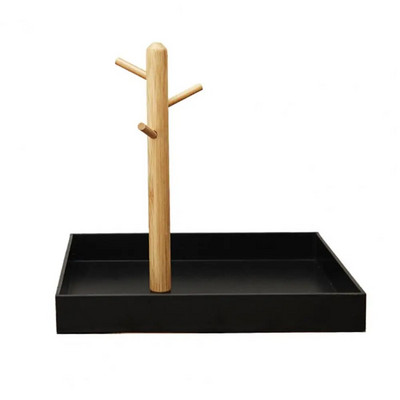 Raktų papuošalų dėklas su 3 pakopų medinėmis šakomis Vietą taupantis lengvas daugiafunkcis įėjimo laikymo dėklas Namų reikmenys