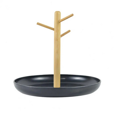 Raktų papuošalų dėklas su 3 pakopų medinėmis šakomis Vietą taupantis lengvas daugiafunkcis įėjimo laikymo dėklas Namų reikmenys