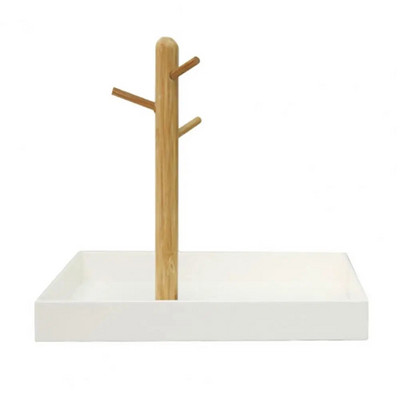 Raktų papuošalų dėklas su 3 pakopų medinėmis šakomis Vietą taupantis lengvas daugiafunkcis įėjimo laikymo dėklas Namų reikmenys