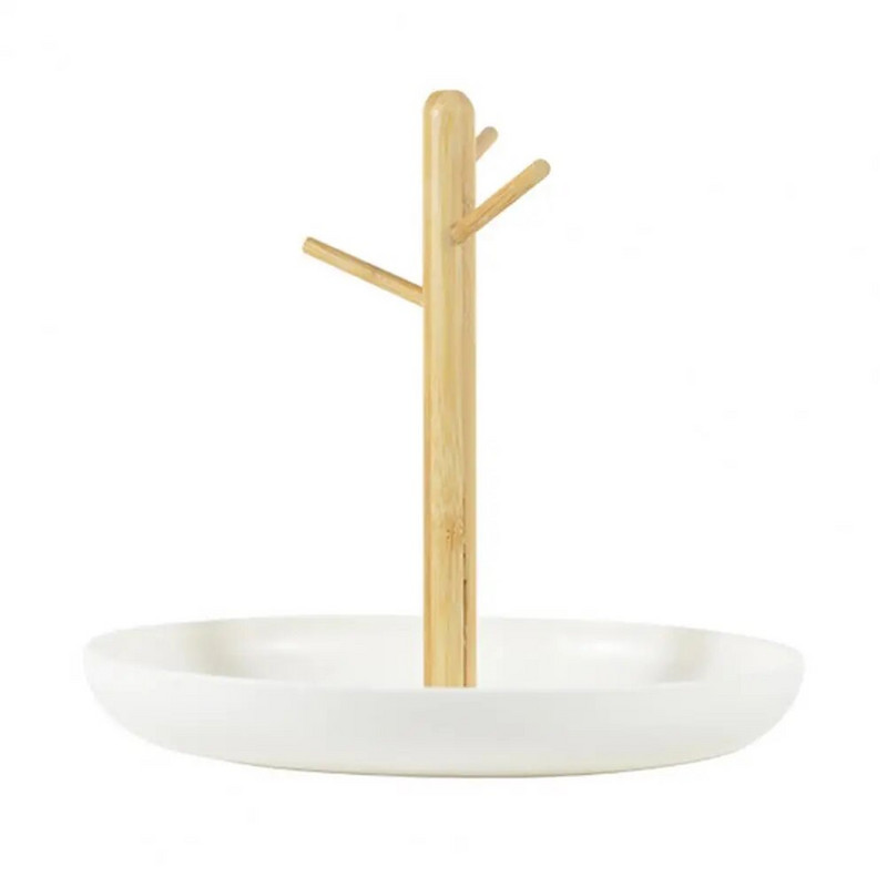 Raktų papuošalų dėklas su 3 pakopų medinėmis šakomis Vietą taupantis lengvas daugiafunkcis įėjimo laikymo dėklas Namų reikmenys