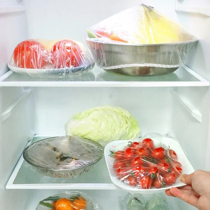 10/30/50/100 τμχ Κάλυμμα φαγητού μιας χρήσης Saran Wrap Ψυγείο Πλαστική σακούλα Φρούτα λαχανικά Σακούλες αποθήκευσης τροφίμων Καπάκια φαγητού Μπολ Fresh Keeping