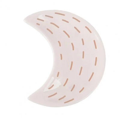 Farfurie de bijuterii noutate Farfurie din ceramică în formă de lună Vasă de bijuterii anti-alunecare în stil nordic