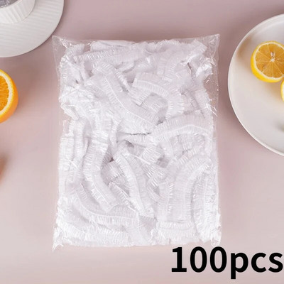 100 tk ühekordselt kasutatav värske säilituskile Köögi toidu säilituskatted kotid kausside jaoks Elastne plaat plastikust kaanega katted vaakumkotid