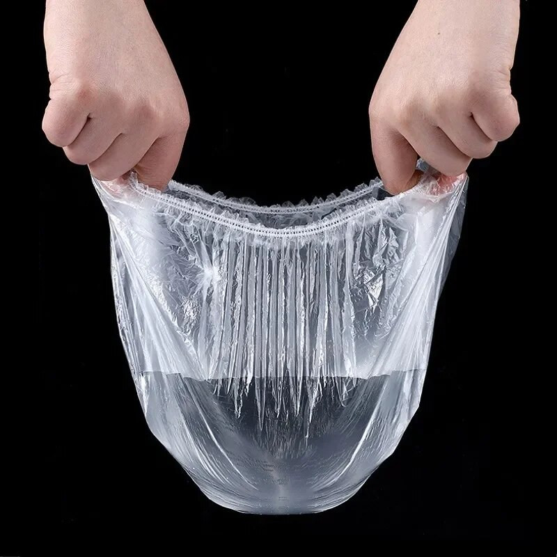 100 tk ühekordselt kasutatav värske säilituskile Köögi toidu säilituskatted kotid kausside jaoks Elastne plaat plastikust kaanega katted vaakumkotid