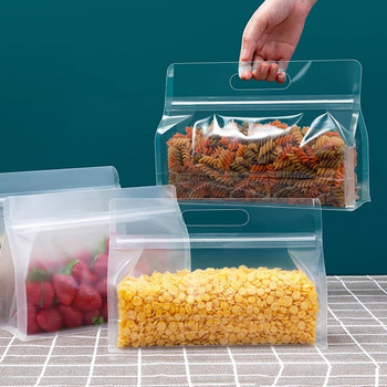 Чанти за съхранение на храна за многократна употреба 1 бр./5/10 бр. Прозрачна торбичка за фризер Непропускливи торбички за фризер Кухненски органайзер Fresh Shut Bag