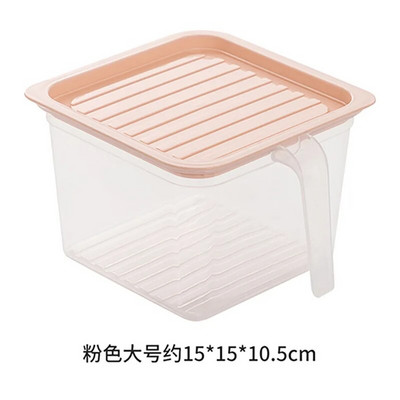 Virtuvės laikymo dėžutė šaldytuvas Šviežiai laikoma dėžutė su plastikine rankena su dangteliu Užsandarintas maisto vaisių laikymo dėžutės laikymo stiklainis