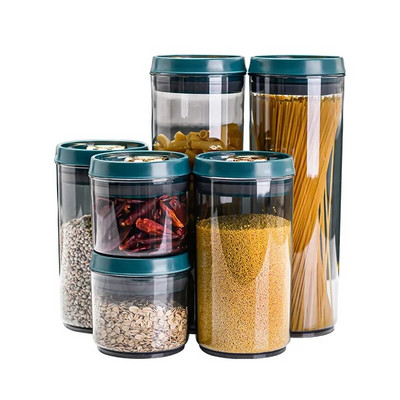600ml-2000ml Light Luxury Jar Plastic Storage Tank with Lifting Ring Sealed Cans Snack Coffee Bean Pasta Spice Biscuit Food Box