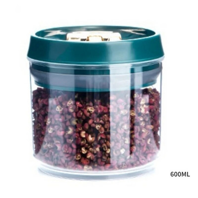 600ml-2000ml Ελαφρύ βάζο πολυτελείας Πλαστική δεξαμενή αποθήκευσης με δακτύλιο ανύψωσης σφραγισμένα κουτάκια σνακ Ζυμαρικά με κόκκους καφέ και μπισκότο μπαχαρικών Κουτί τροφίμων