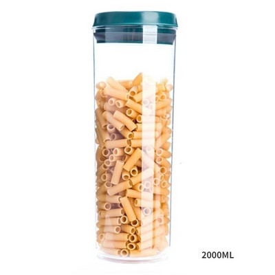 600ml-2000ml Ελαφρύ βάζο πολυτελείας Πλαστική δεξαμενή αποθήκευσης με δακτύλιο ανύψωσης σφραγισμένα κουτάκια σνακ Ζυμαρικά με κόκκους καφέ και μπισκότο μπαχαρικών Κουτί τροφίμων
